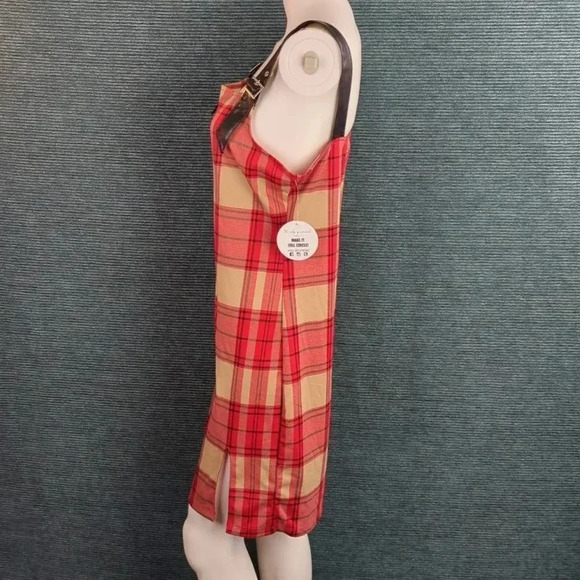 JOLIE & JOY Plaid Dress With Faux Leather Buckle Straps NWT! - Picture 5 of 12